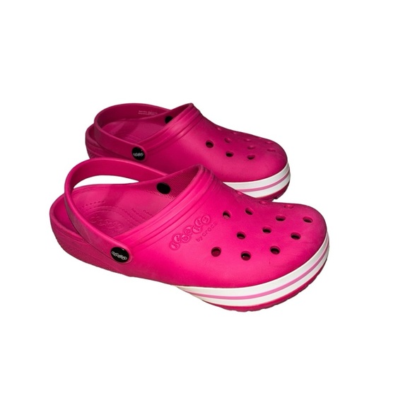CROCS Shoes - Crocs Women's Size 8 Kilby Clog Slip-On w. Strap Jibbitz by Croc Barbie Pink